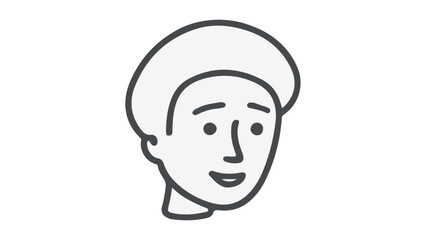 smiling boy simple outline illustration