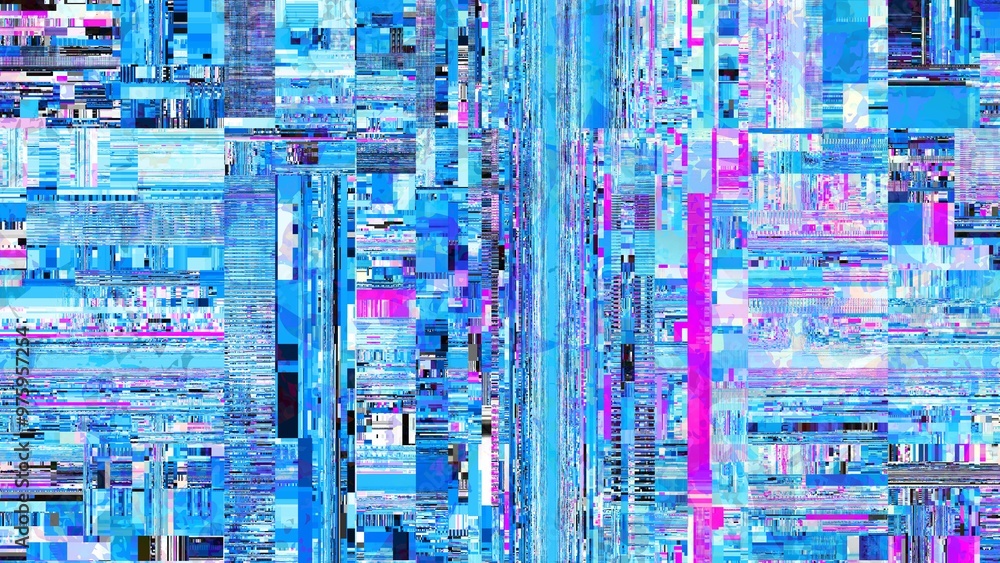 Aufkleber tv noise static effect, abstract glitch background. fractal digital art pattern