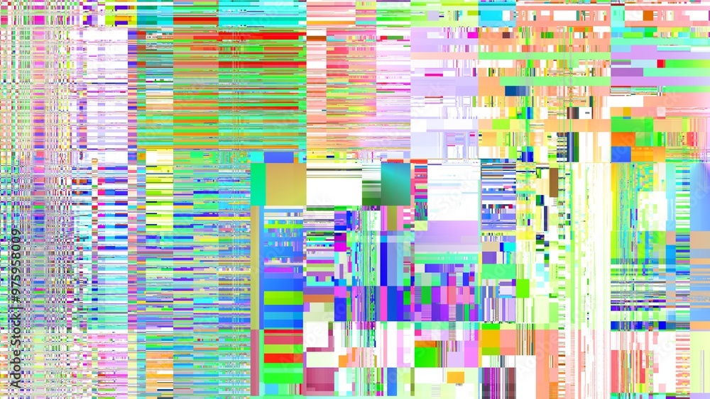 Aufkleber tv noise static effect, abstract glitch background. fractal digital art pattern