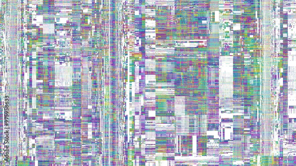 Leinwandbilder tv noise static effect, abstract glitch background. fractal digital art pattern