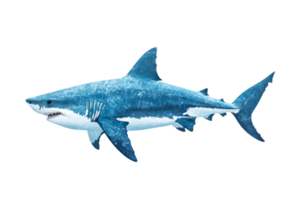 a great white shark swimming