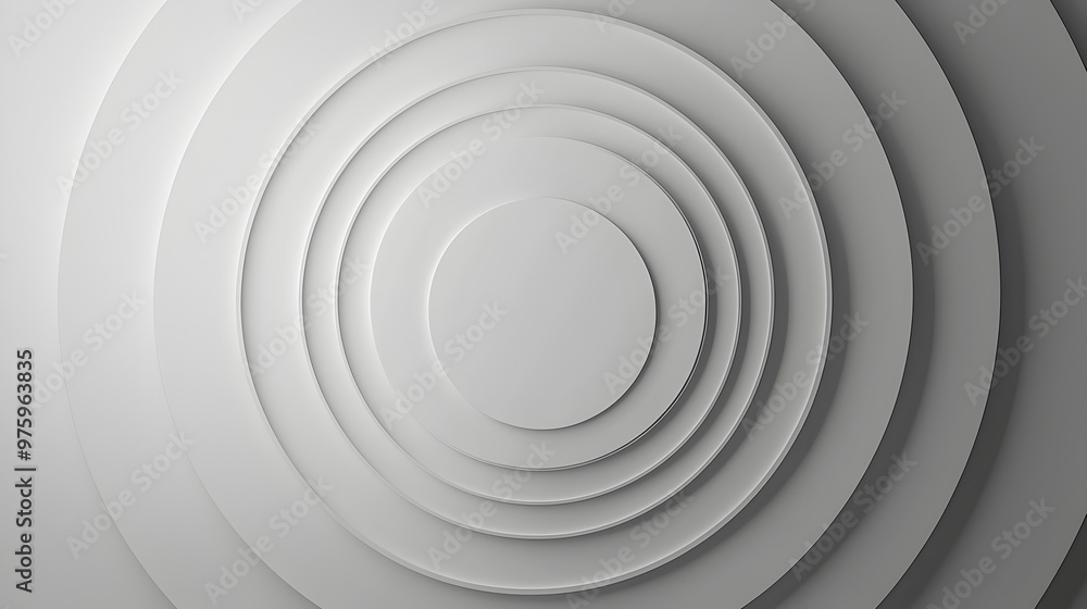 Aufkleber harmonious concentric circles minimal abstract geometric background