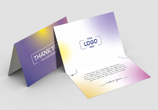 Colorful Gradient Thank You Card Design Layout
