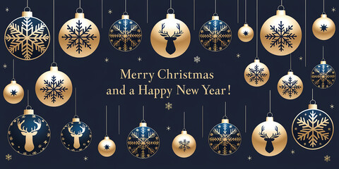 a colorful christmas border with mistletoe, snowman and little lamps tumblr, navy background for flat screen with generative ai