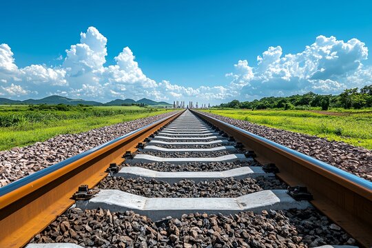 A gas pipeline running parallel to a train track, illustrating the connection between transportation and energy infrastructure