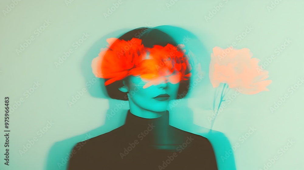 Poster blurred surreal digital abstract experimental neon colorful mood conceptual transformation