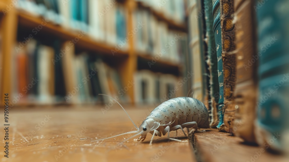 Wall mural silverfish in the library