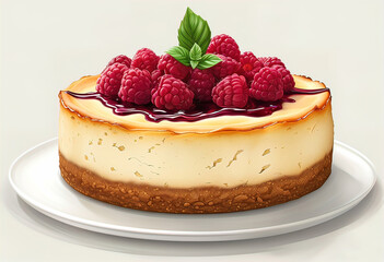 delicious raspberry cheesecake, no raspberry stripe on top of cheesecake