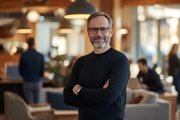 Entrepreneur Working In Modern Startup Office