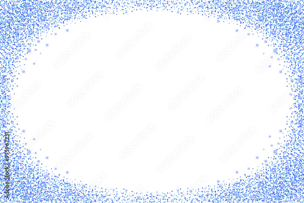 Canvas Prints blue glitter particles frame. luxury rectangle frame stardust trail sparkling particles dust. sparkl