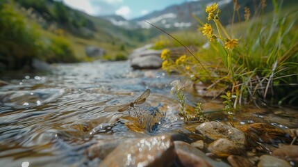 stonefly near river wallpaper