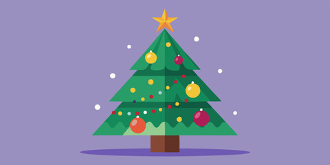 Fototapeta premium Christmas tree. Christmas and New Year holiday. Postcard. Concept of New Year and Christmas holiday.