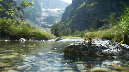 Fototapeta premium stonefly near river wallpaper