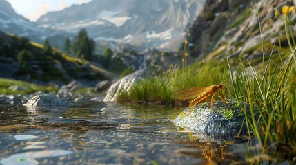 stonefly near river wallpaper