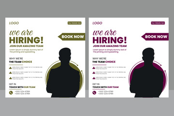 Promotional Social Media hiring job vacancy web banner template for social media web banner design