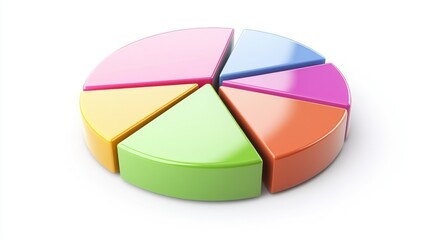Fototapeta premium An infographic featuring a large, segmented financial pie chart showing company expenses, with distinct color-coded slices, presented on a clean white background.