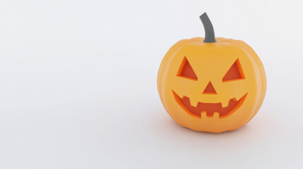 Jack-O-Lantern Pumpkin Halloween Decoration Isolated on Black Background