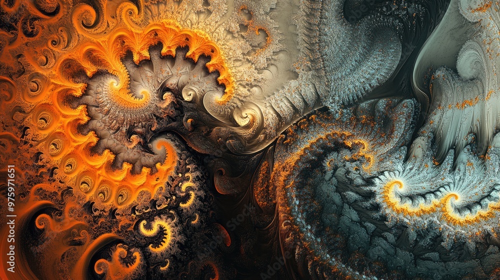 Aufkleber abstract digital art with fractal patterns