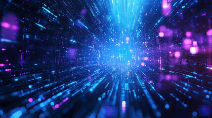 Fototapeta premium Cyberspace background with blue and purple hues
