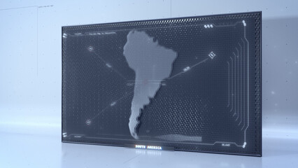 Pin-Art South America map with HUD UI