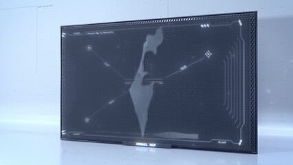 Pin-Art Israel map with HUD UI