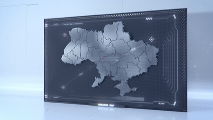 Pin-Art Ukraine map with HUD UI