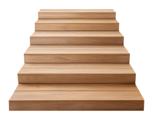Wooden Stairs Isolated on Transparent Background