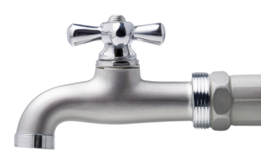 Silver Water Faucet Isolated on Transparent Background
