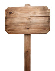 Wooden Signpost with Blank Space Isolated on Transparent Background