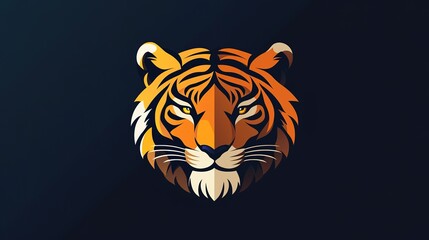 Tiger logo featuring a sleek and bold design, ideal for branding and identity purposes, showcasing the powerful and dynamic essence of the tiger.