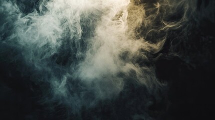 Smoke and fog swirling in dramatic lighting