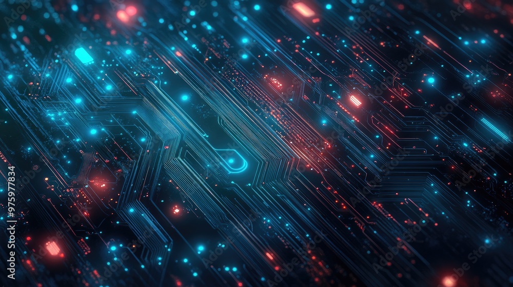 Aufkleber technology background with circuit board texture