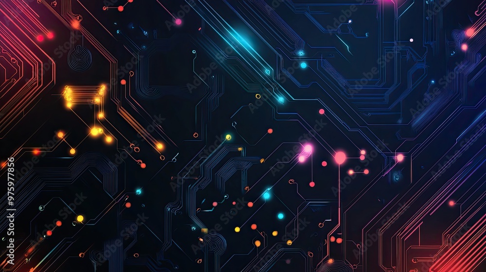 Poster technology background with circuit board texture