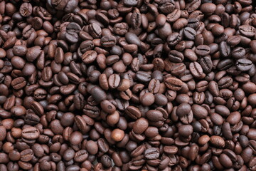 Roasted coffee beans for background