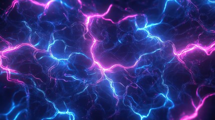 Obraz premium Abstract pulsating network of veins glowing in bright neon shades.