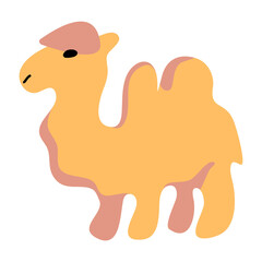 Illustration of a brown camel cartoon.