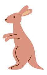 Cute standing kangaroo cartoon illustration
