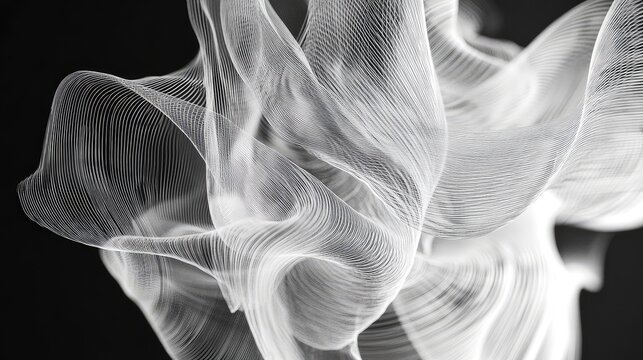 Abstract wireframe structures twisting and folding in on themselves in a fluid motion.