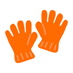 Warm winter gloves in orange