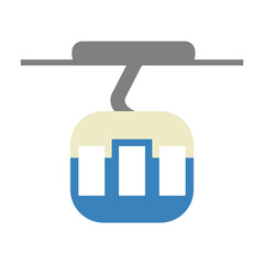 Cartoon illustration of a cable car