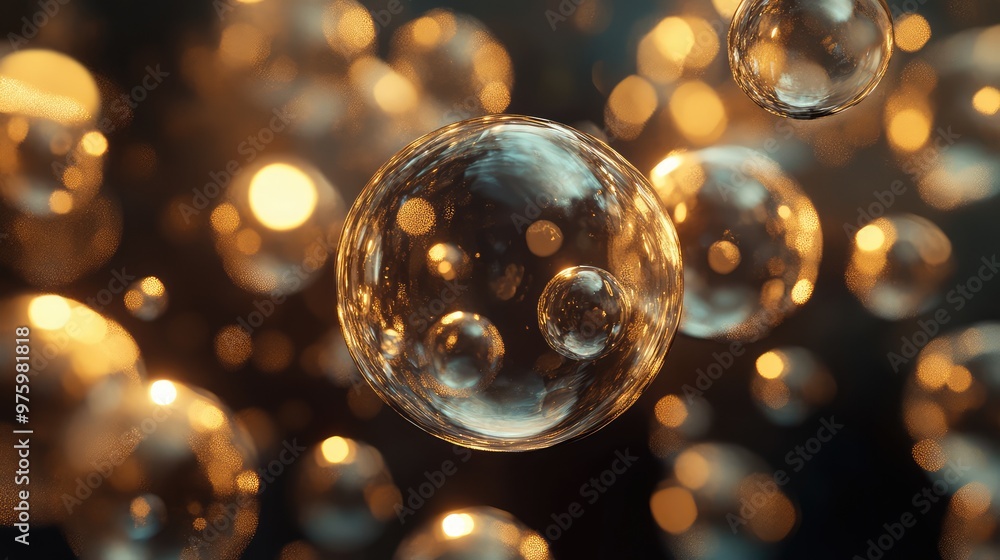 Poster cascading spheres of light expanding and contracting in a rhythmic motion.