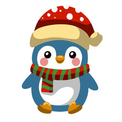 Cute penguin for Christmas and New Year decorations