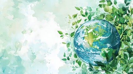 Sustainable Vision of a Lush,Harmonious Planetary Globe