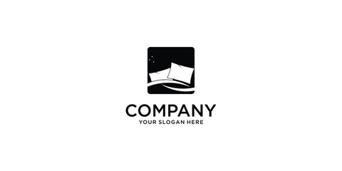 Fototapeta premium Simple bed logo design premium vector
