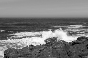 Waves Crashing on Rock, Boiler Bay State Park, Oregon Coast