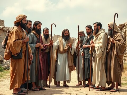 Gospel Images from the Bible NT - Jesus sends out the 12 disciples