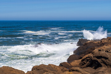 Waves Crashing on Rock, Boiler Bay State Park, Oregon Coast