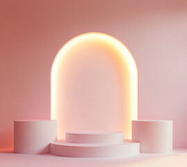 Pink simple product display stage background