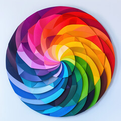 Fototapeta premium color rainbow spiral abstract circle multicolor vibrant bright spectrum geometric gradient pattern vivid wheel hues colorful design art modern texture 