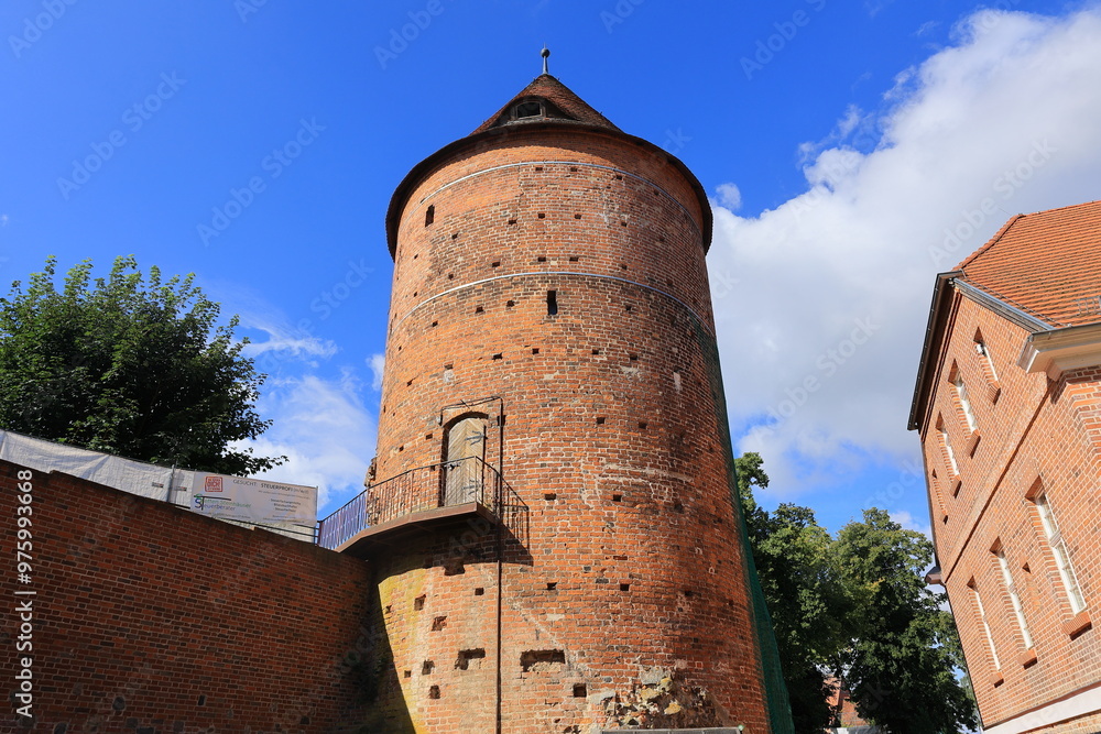 Wall mural turm am burgmuseum in plau am see